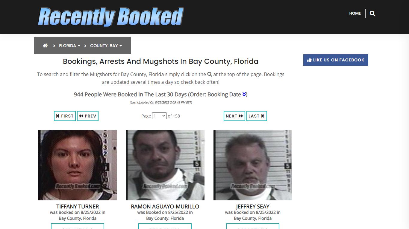 Recent bookings, Arrests, Mugshots in Bay County, Florida - Recently Booked